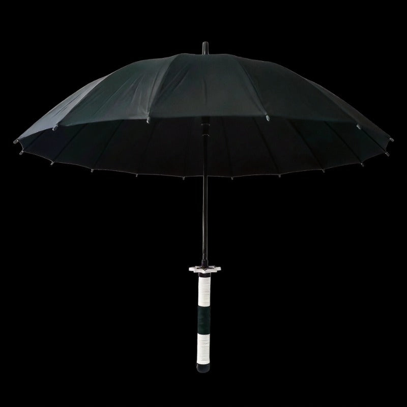 Sanemi Shinazugawa Black Sword Umbrella 16-Rib Katana Cosplay 