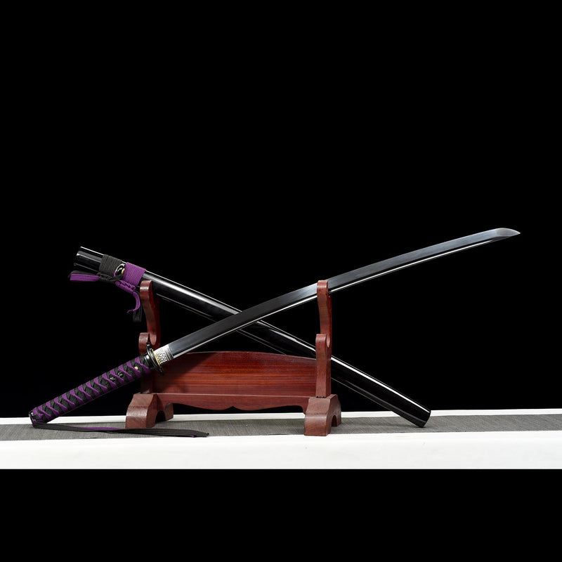 Handmade Demon Slayer Nichirin Sword – Black Anime Katana 1095 Steel Replica 