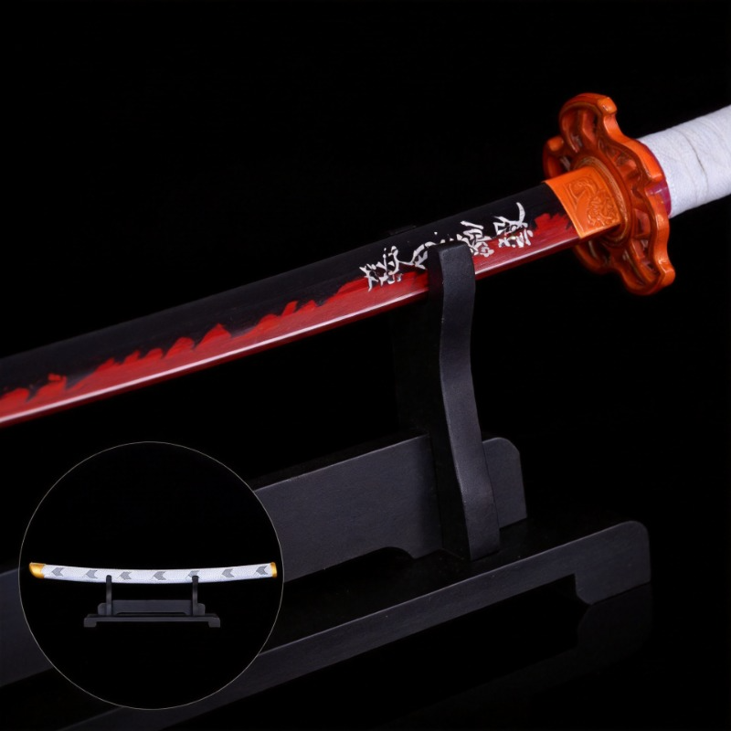 Kyojuro Rengoku Nichirin Sword Replica - Patterned Saya Katana 