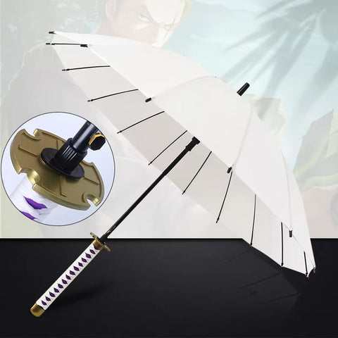white minimalist anime katana umbrella stylish modern design