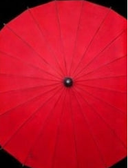 anime sword umbrella open canopy red shinobu kocho style 16 rib design