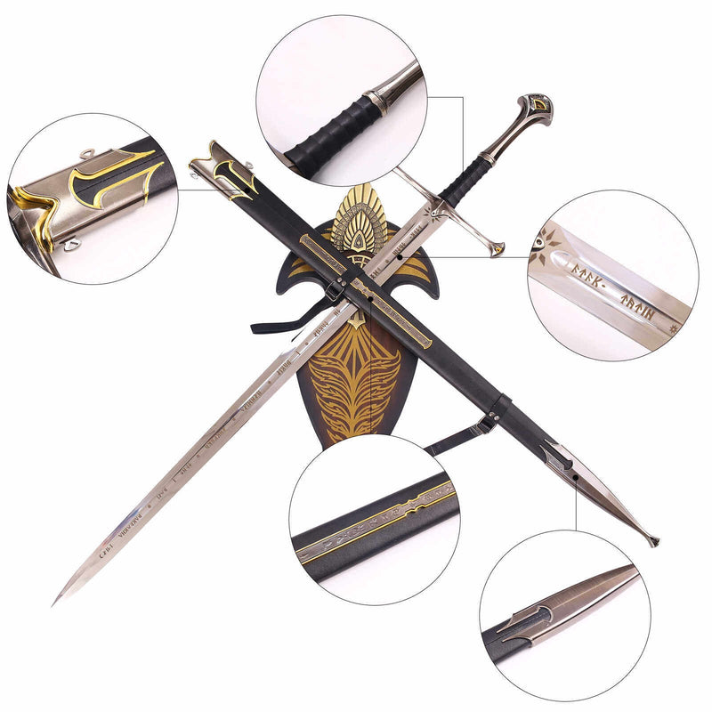Aragorn Narsil Sword Replica – Lord of the Rings Engraved Metal Sword 
