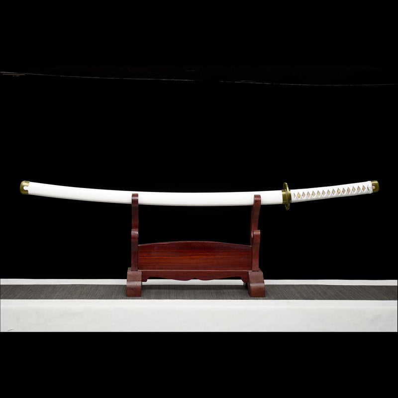 Einteiliges Roronoa Zoro Wado Ichimonji Katana – handgeschmiedeter 1095er Stahl 