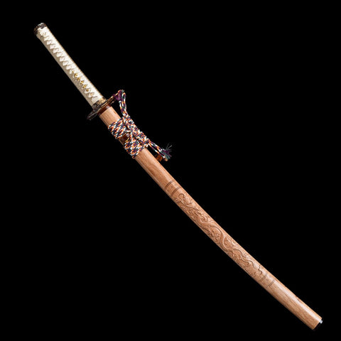 Battle ready hand forged T10 katana sword designed for cutting practice
