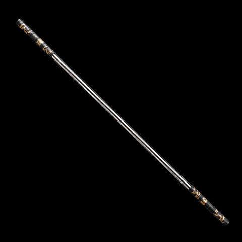 black gold alloy Ruyi Jingu Bang Monkey King staff replica with silver shaft