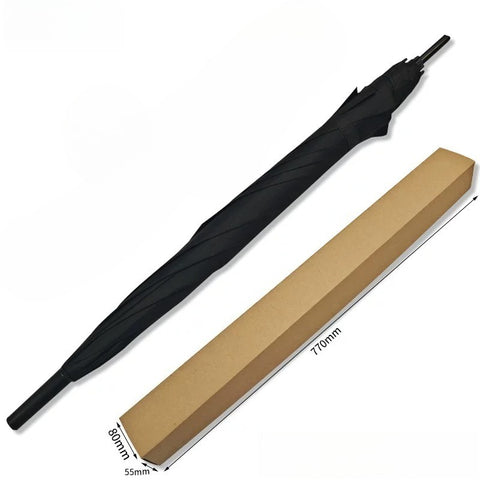 Black katana umbrella with long straight samurai sword handle