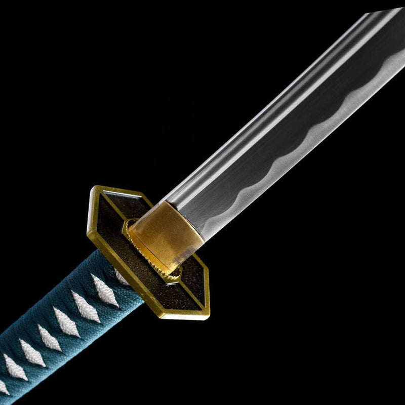 Bleach Aizen Kyoka Suigetsu Katana – Handgefertigtes Full-Tang-Schwert aus 1060-Stahl 