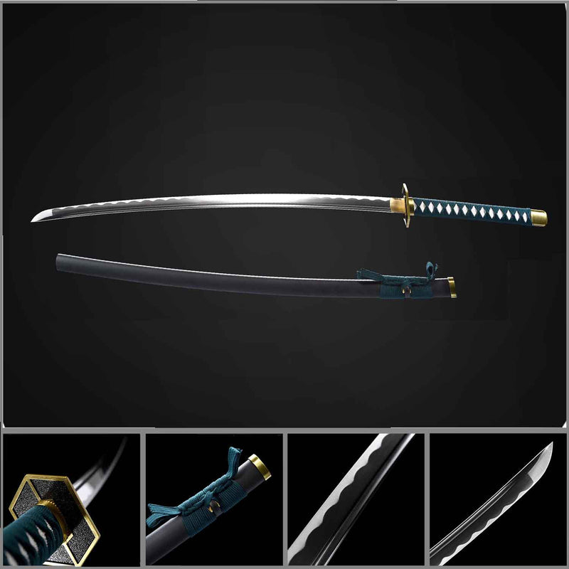 Bleach Aizen Kyoka Suigetsu Katana – Handgefertigtes Full-Tang-Schwert aus 1060-Stahl 