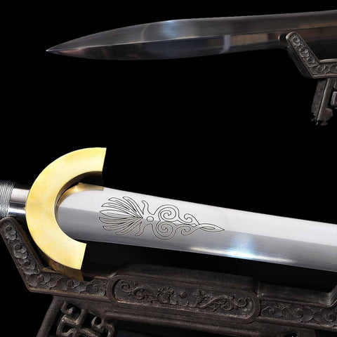Brass handguard and pommel of the hand forged Harpe sword from Clash of the Titans