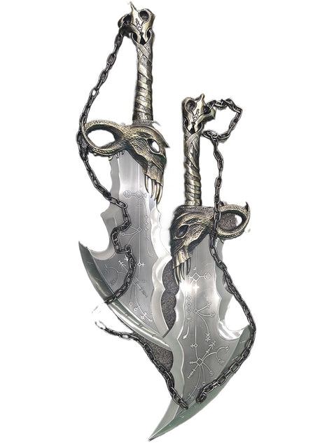 Chaos Blades twin blades replica with 80cm titanium plated iron chains