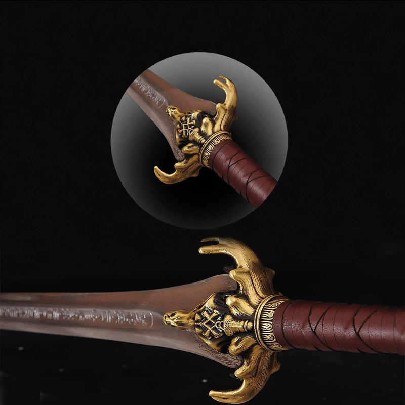Hand Forged Conan Father's Sword – 1095 Folded Steel Battle Ready Blade 