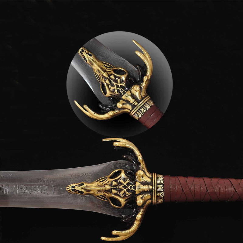 Hand Forged Conan Father's Sword – 1095 Folded Steel Battle Ready Blade 