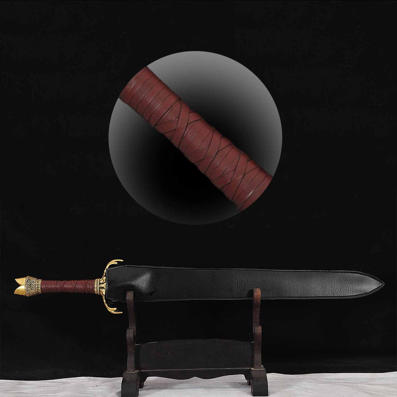 Hand Forged Conan Father's Sword – 1095 Folded Steel Battle Ready Blade 