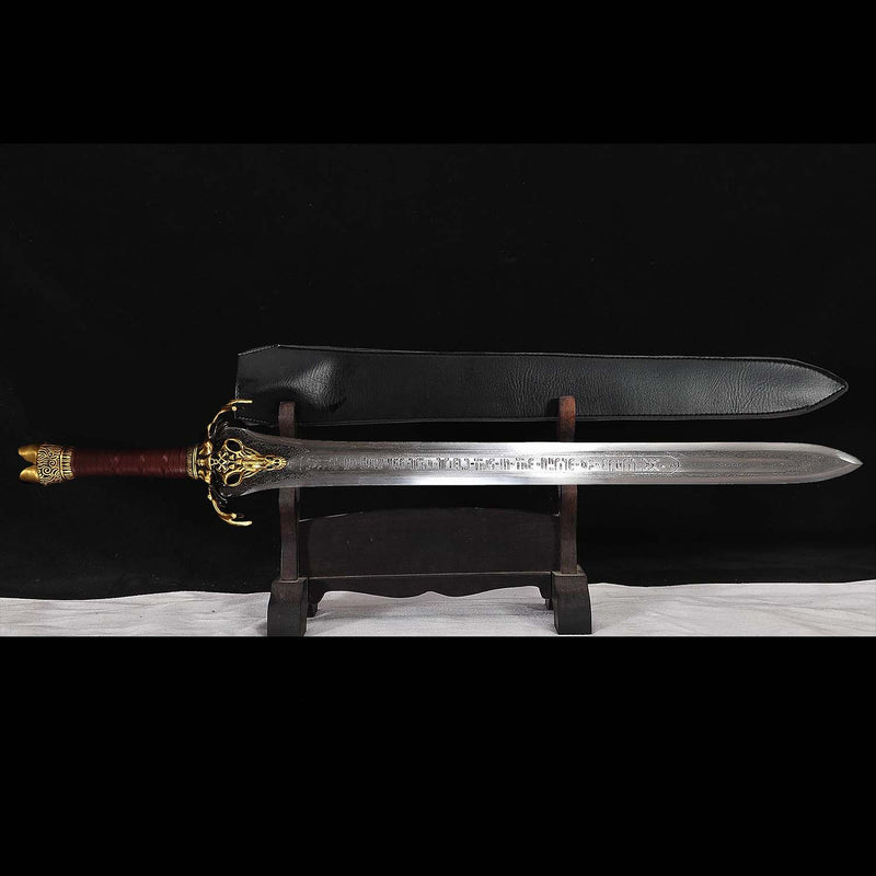 Hand Forged Conan Father's Sword – 1095 Folded Steel Battle Ready Blade 