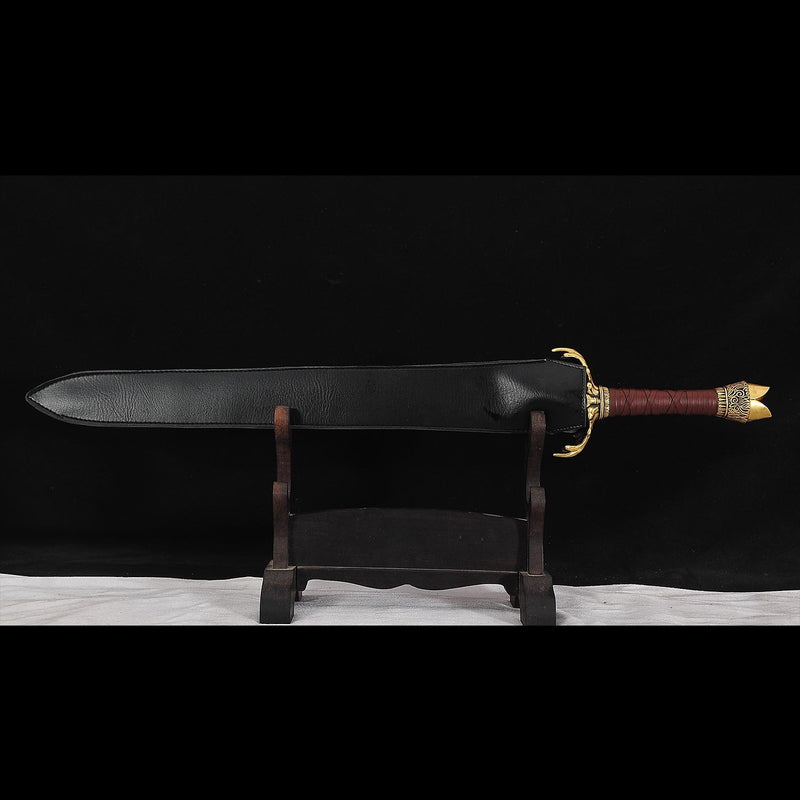 Hand Forged Conan Father's Sword – 1095 Folded Steel Battle Ready Blade 