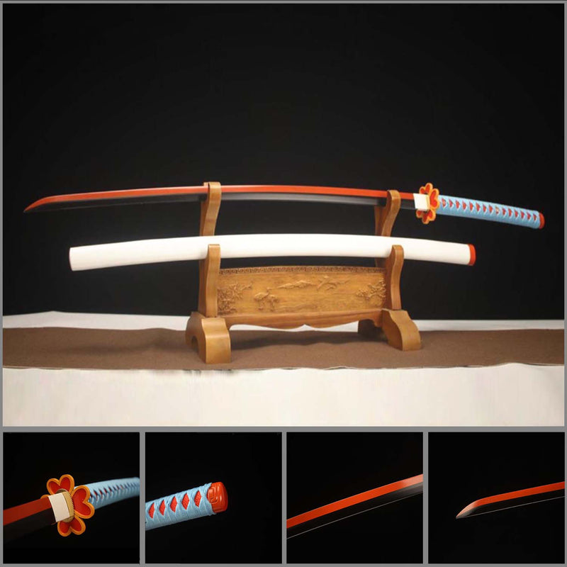 Demon Slayer Mitsuri Kanroji Nichirin Katana Handmade 1045 Steel Sword 