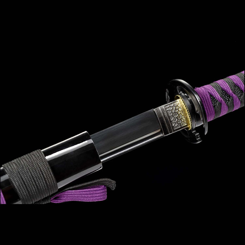 Handmade Demon Slayer Nichirin Sword – Black Anime Katana 1095 Steel Replica 