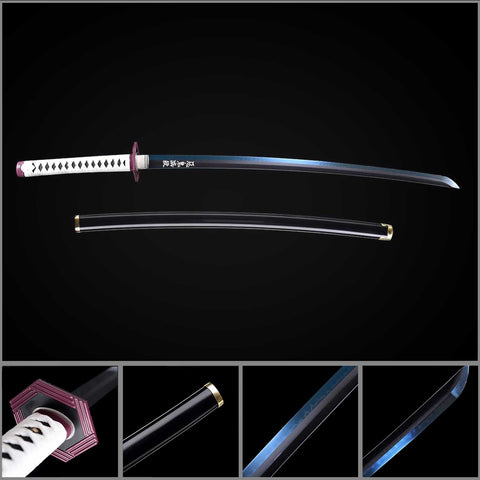 Hand forged Demon Slayer Giyuu Tomioka Nichirin katana sword full tang