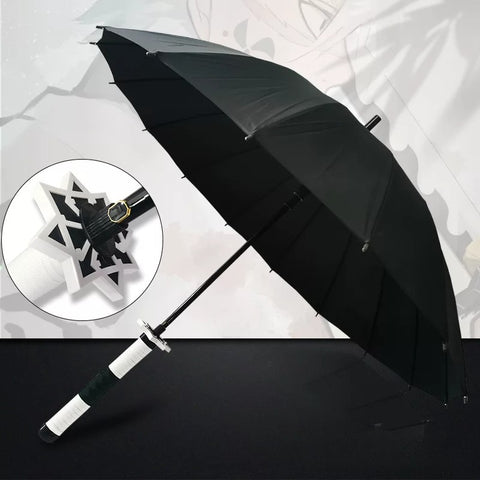 Demon Slayer inspired black sword umbrella for anime cosplay