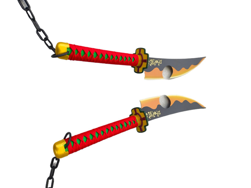 Tengen Uzui Nichirin Dual Blades – Demon Slayer Metall Cosplay Schwert 
