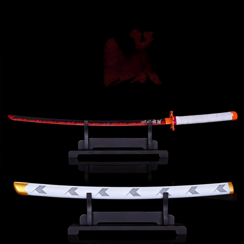Kyojuro Rengoku Nichirin Sword Replica - Patterned Saya Katana 