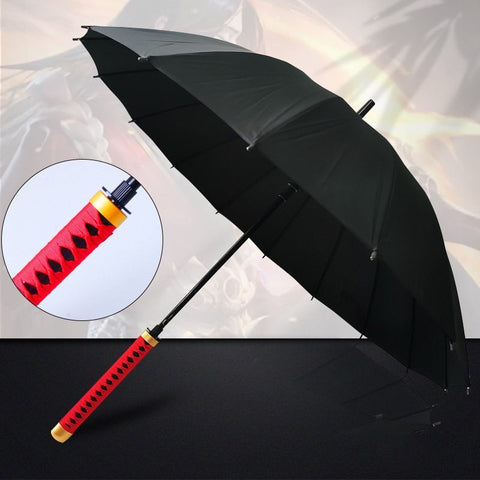 detachable katana sword umbrella with long handle straight stick design