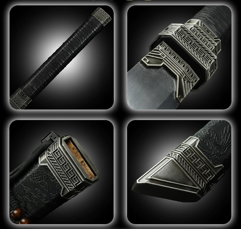 Zhan Shen Dragon Pattern Star Blade Tang Heng Sword Replica Collection 