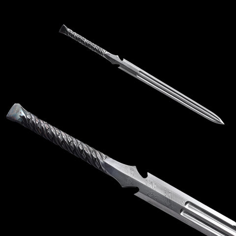 Clay tempered edge of battle ready European spear sword