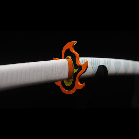 Handle detail of Rengoku Kyojuro Flame Hashira Nichirin sword