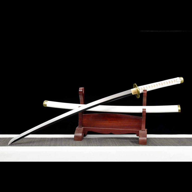 Einteiliges Roronoa Zoro Wado Ichimonji Katana – handgeschmiedeter 1095er Stahl 