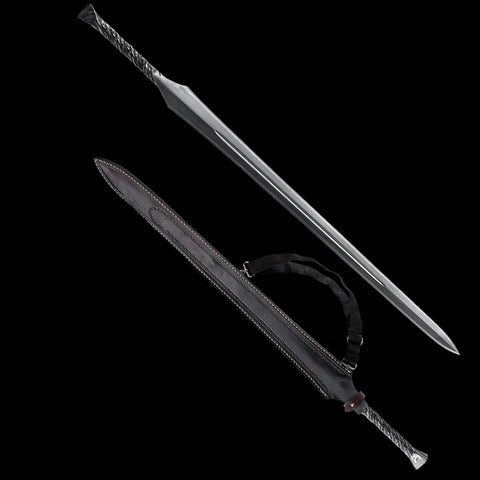 European spear sword full tang integrated steel construction for maximum durability and strength