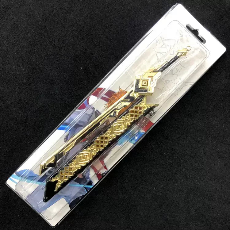 Genshin Impact Mini Weapon Replica Alloy Anime Sword Collectible 