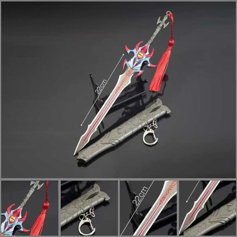 Genshin Impact Shura Demon Sword mini alloy weapon replica front view display collectible anime sword model