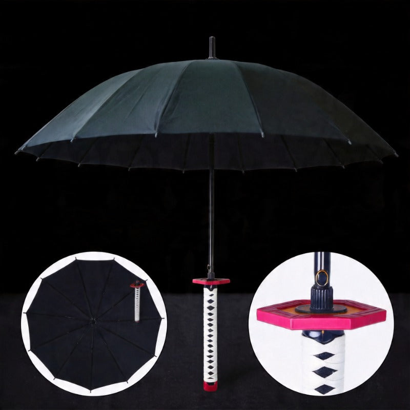 Giyu Tomioka Black Sword Umbrella 16-Rib Detachable Katana 