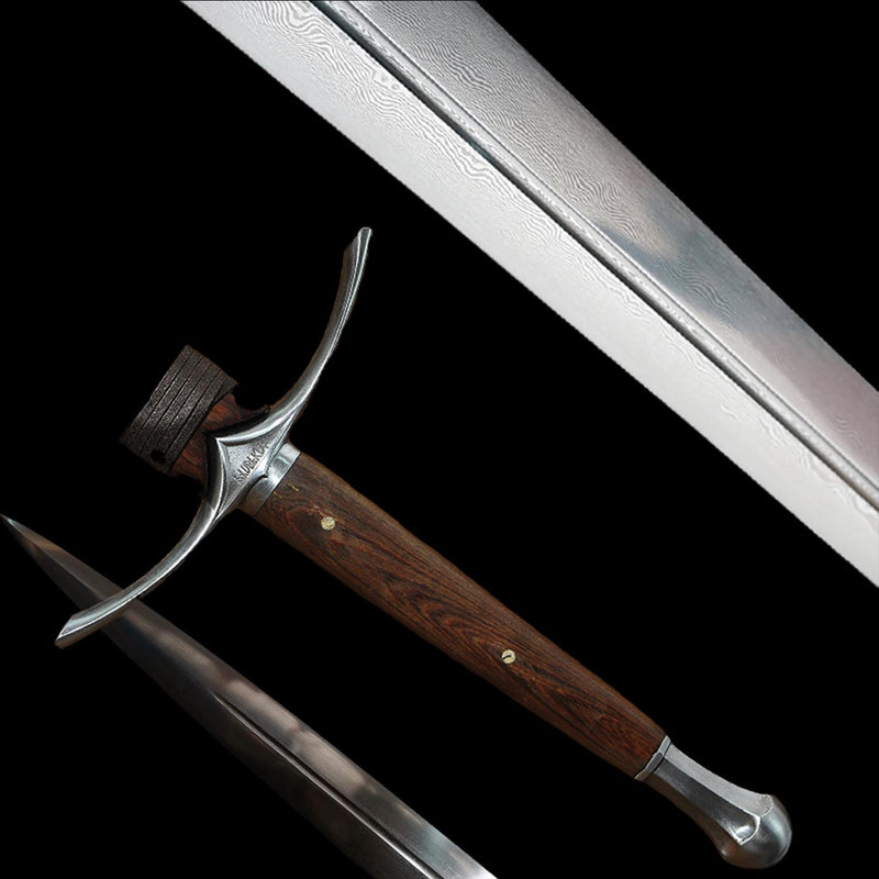 Handgeschmiedete Glamdring Schwertreplik – 1095 gefalteter Stahl HdR Schwert 