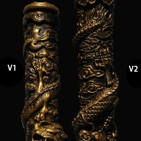 comparison of Goku Power Pole V1 and V2 metal detail and finish