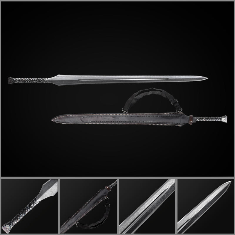 Hand Forged European Spear Sword – Folded Steel Full Tang 