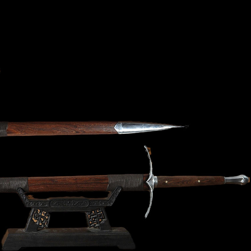 Handgeschmiedete Glamdring Schwertreplik – 1095 gefalteter Stahl HdR Schwert 