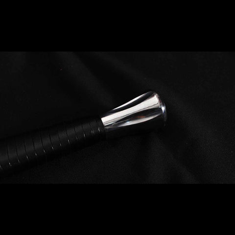 Hand forged katana handle with ergonomic design for comfortable grip