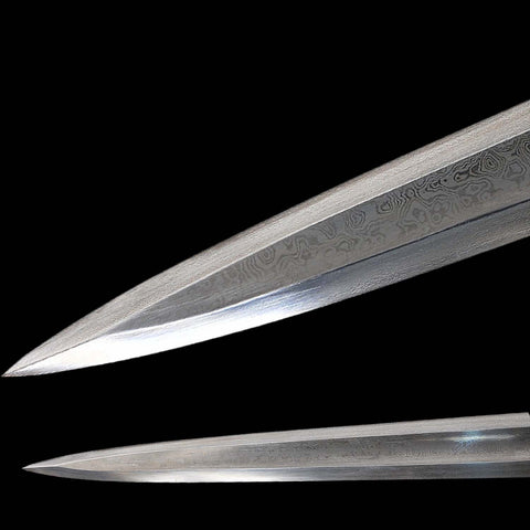 Hand polished katana blade showcasing fine craftsmanship and shine