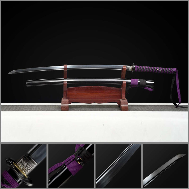 Handmade Demon Slayer Nichirin Sword – Black Anime Katana 1095 Steel Replica 