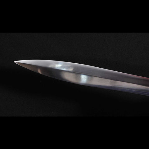 Close-up of expert hand forged craftsmanship on Clash of the Titans Harpe sword.