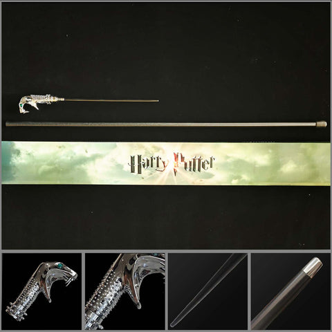 Harry Potter Lucius Malfoy snake cane wand metal replica wizard cane collectible