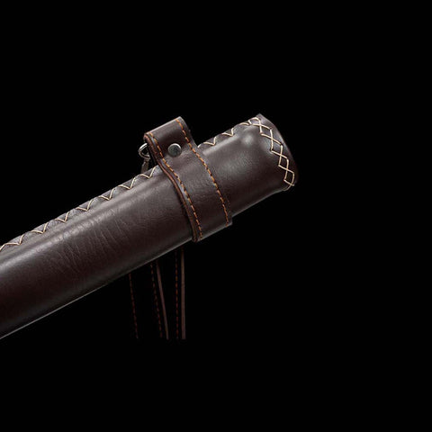 Hardwood saya scabbard for Hattori Hanzo Katana Sword with leather finish