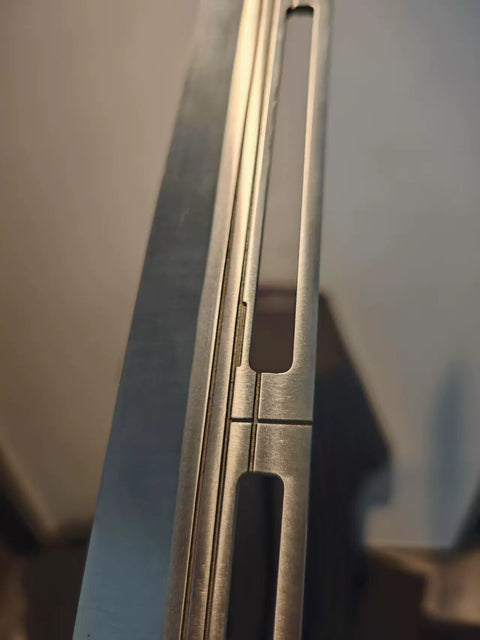 close up blade detail of Hawkeye Ronin sword Avengers cosplay weapon