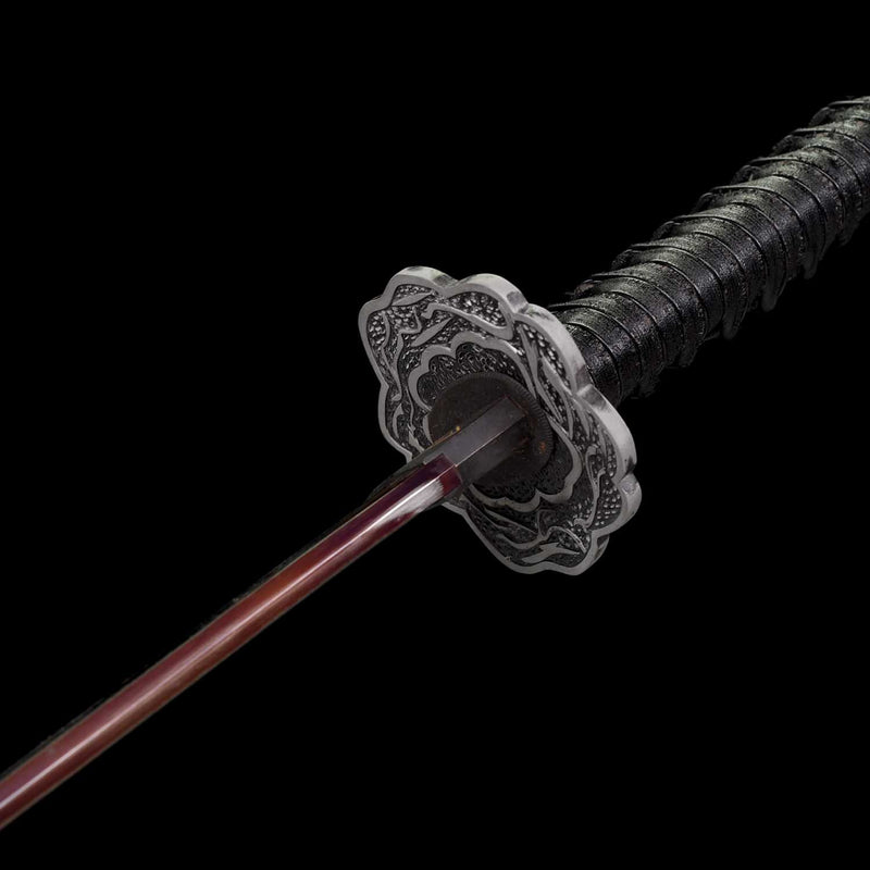 Sekiro Violet Undead Cut Katana, handgefertigtes japanisches Samurai-Schwert mit durchgehendem Erl 