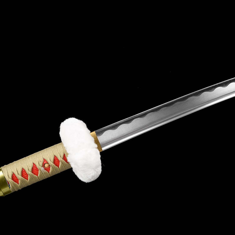 One Piece Trafalgar Law Kikoku-Schwert – Handgefertigtes Katana aus 1060er Kohlenstoffstahl 
