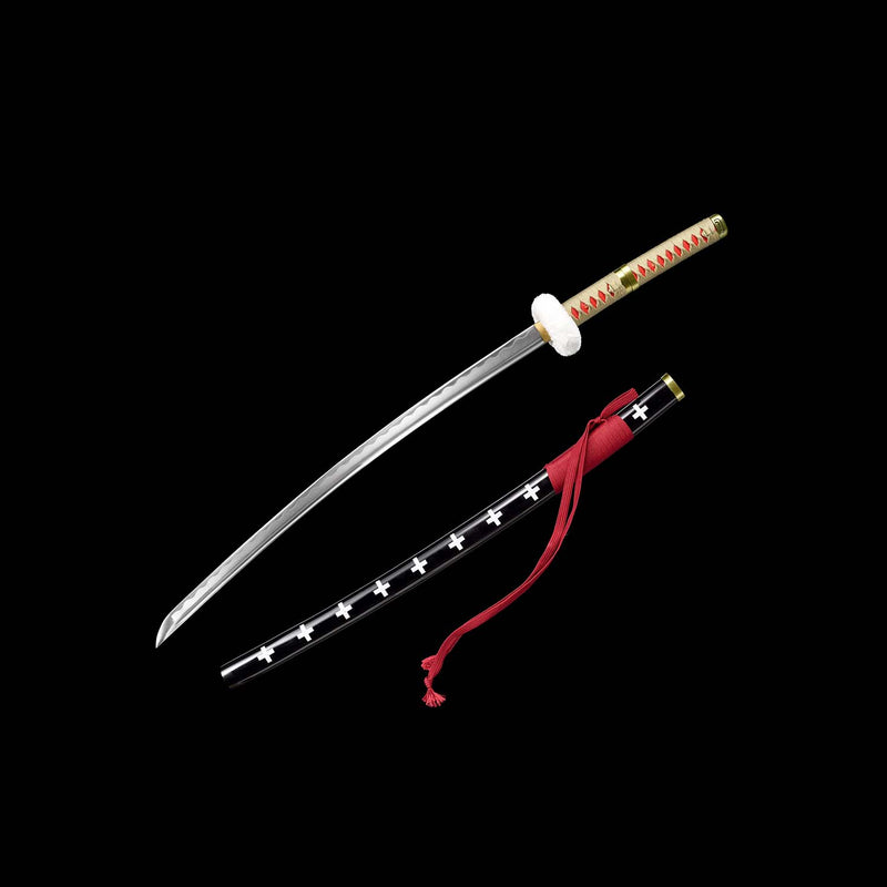 One Piece Trafalgar Law Kikoku-Schwert – Handgefertigtes Katana aus 1060er Kohlenstoffstahl 