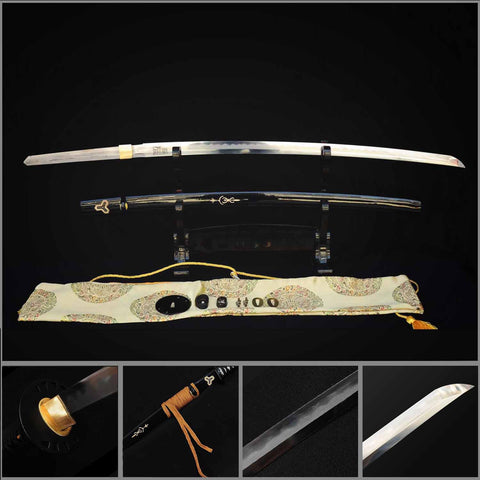 Hand forged Kill Bill katana sword with clay tempered blade and full tang construction