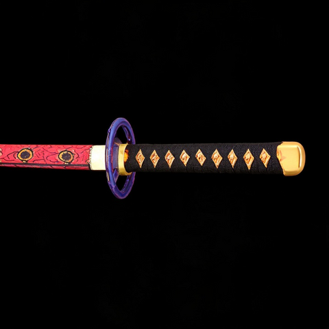 Kokushibo UM1 Demon Slayer katana handle and hilt detail